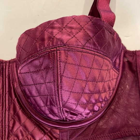 Victoria Secret VERY SEXY lined BLACONET satin mesh BRA merlot wine color 34B - Picture 4 of 15